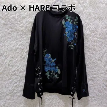 Ado x HARE 콜라보 트레이닝복 맨투맨 장미 자수 M 사이즈