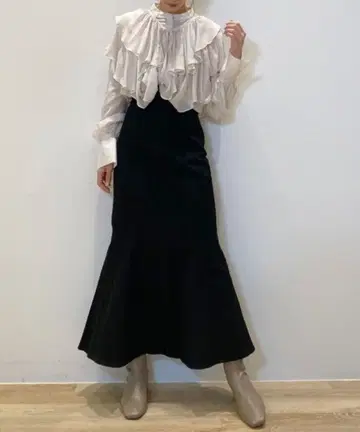 SNIDEL x Healthy DENIM 하이웨스트 레이스업 스커트