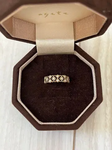 [ 13호 ] 아가트 k14 아오야마 한정 레이스 하프 이터니티 반지