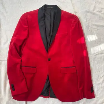Zara 빨간색 벨벳 턱시도 자켓 EUR 48