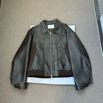 double zip leather jacket bomber