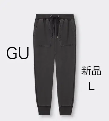 [ 새상품 ] 택 포함 GU 데님 맨투맨 이지 팬츠 L 사이즈 블랙