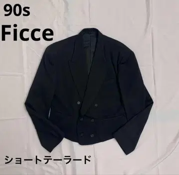 90s Ficce 숏 테일러드 자켓 블랙