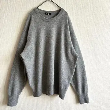 캐시미어 100% 남성용 그레이 크루넥 스웨터 LL 사이즈
