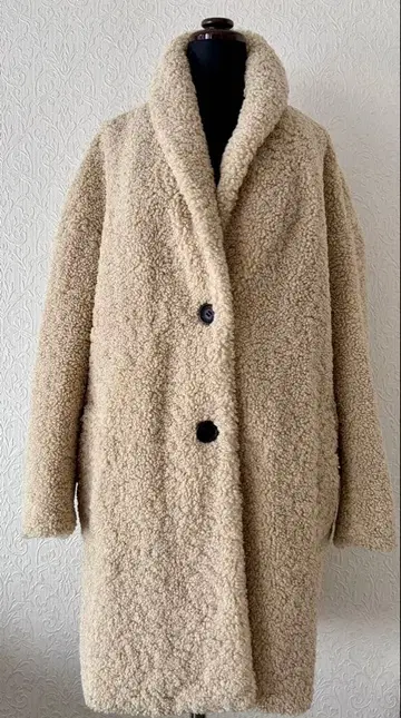 ZARA 자라 보아 코트 / 베이지 숄카라