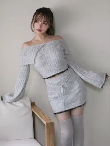 andmary Erin 레이스 니트 세트업