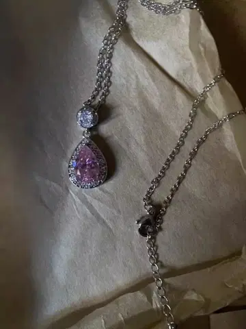 핑크 스톤 실버 925 목걸이