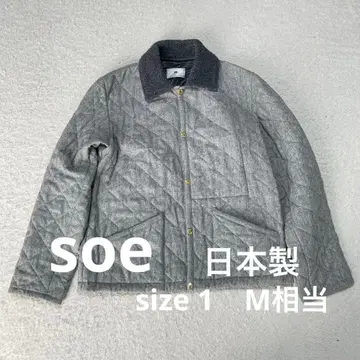 soe 소이 퀼팅 옷깃 보아 코트 자켓 골드 버튼 M