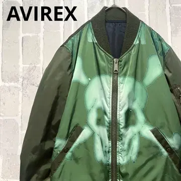 AVIREX MA-1 플라이트 자켓 35주년 기념 스컬 M 충전솜