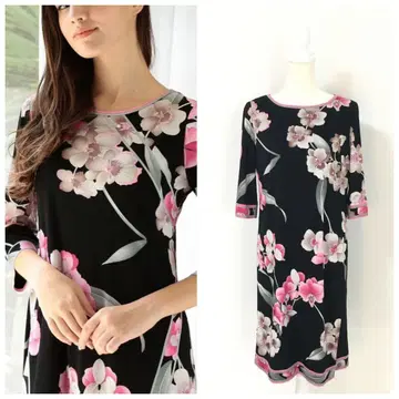 최근 새상품급 LEONARD 레오나르 칸칸 스트레치 원피스 40