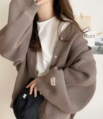 Java 와플 니트 가디건 M 사이즈