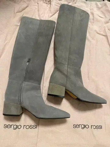 그레이 스틸레토 부츠 사이드 지퍼 34.5