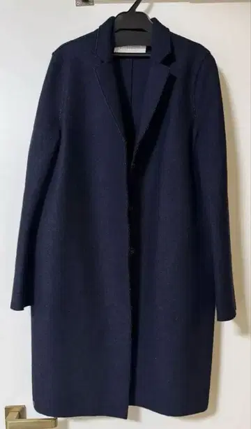 HARRIS WHARF LONDON 네이비 롱 코트 울