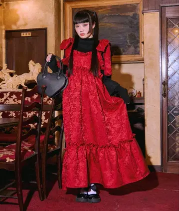 [ 틸과 레트로 ] 2WAY 빅 리본 모듬 티어드 원피스