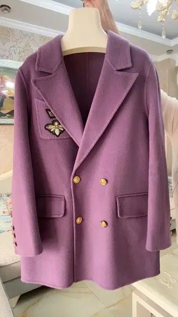 새상품 부드러운 분위기의 캐시미어 혼방 울 여성용 코트