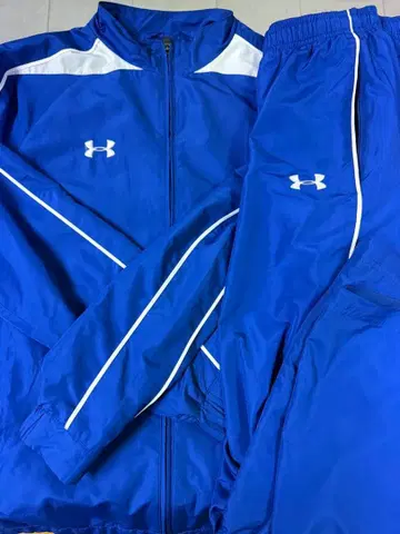 언더아머 셋업 파랑 블루 저지 로고 M 사이즈 상하의