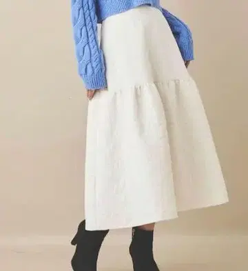 31 Sons de mode 퀼팅 플레어 롱 스커트 티어드