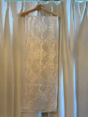 브라이덜 케이프 화이트 자수