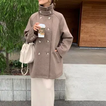 BLATE 롱 코트 믹스 모카