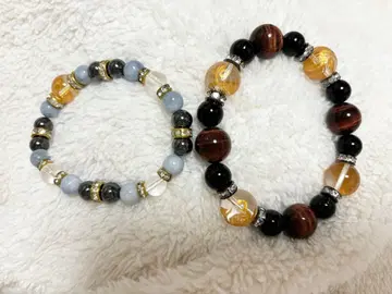 수정 황제 용 조각 2세트 팔찌