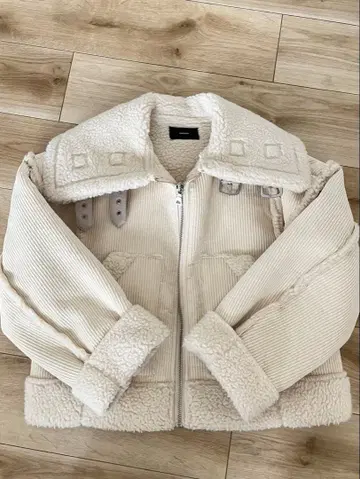 EMODA 숏 페이크 무스탕 블루종 아우터