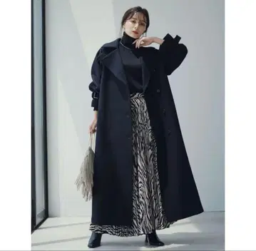 nuans 아뉴앙스 울 트렌치코트 네이비