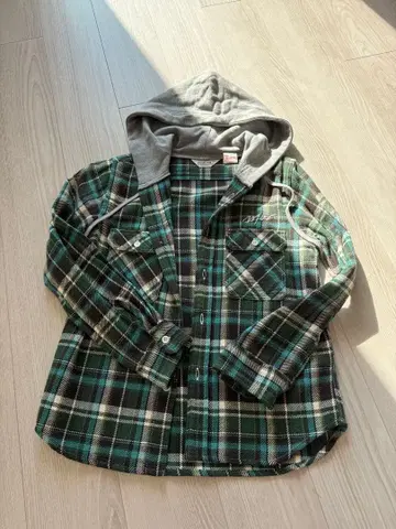 WTW 후드 부착 체크 셔츠