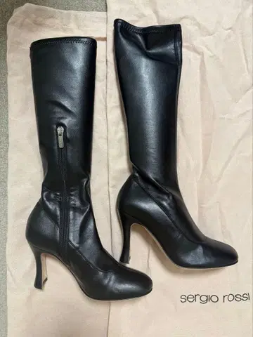 세르지오로시 ( Sergio Rossi ) 롱 부츠 천연 가죽 34.5