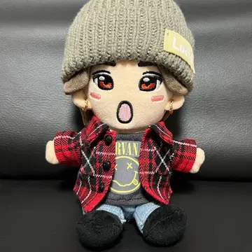 인형 옷 체크 셔츠 ( 빨간색 )