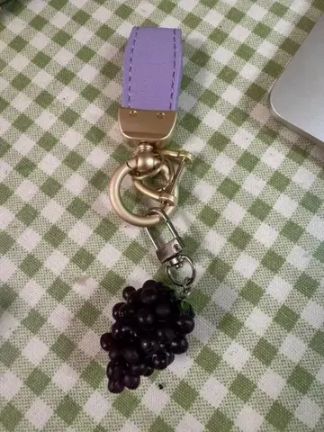 보라색 포도 참 포함 키링