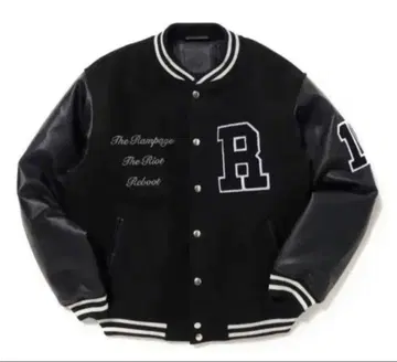 THERAMPAGE 바시티 자켓 블랙