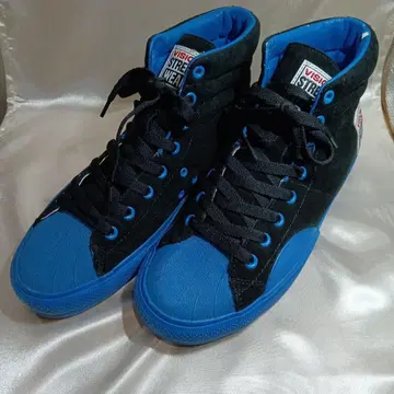 VISION STREET WEAR 하이컷 스니커즈 블랙/파랑 26cm