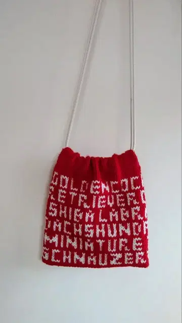 TEMBEA SAKSUMI 콜라보 니트 숄더백 (견종 패턴 레드)