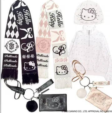 미사용 새상품 키티 PELLICULE HELLO KITTY 콜라보 머플러