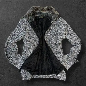 00s archive 헤링본 Y2K 풀 집업 니트 가디건