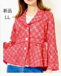 새상품 G 플리츠 크림슨 컬러 LL 소프트 자켓