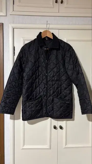 라벤햄 블랙 퀼팅 자켓 코듀로이 옷깃