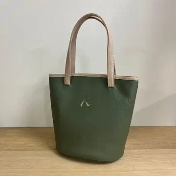 Kitamura 키타무라 가죽 핸드백 카키 토트