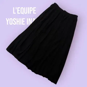 L'EQUIPE YOSHIE INABA 블랙 플리츠 스커트 S1174