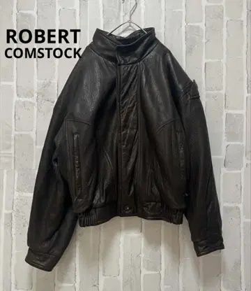 ROBERT COMSTOCK 플라이트 자켓 천연 가죽 램 가죽 블루종