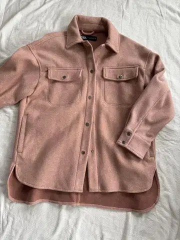 ZARA 핑크 버튼 셔츠 자켓 USA S 사이즈