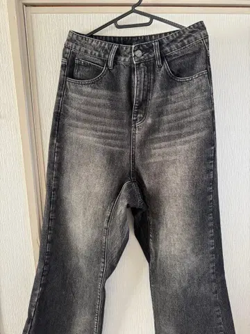 JCAESAR 로우라이즈 데콘스트럭션 데님 XS 블랙