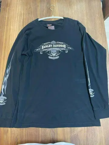 HARLEY-DAVIDSON 블랙 긴팔 셔츠 L 구제 의류