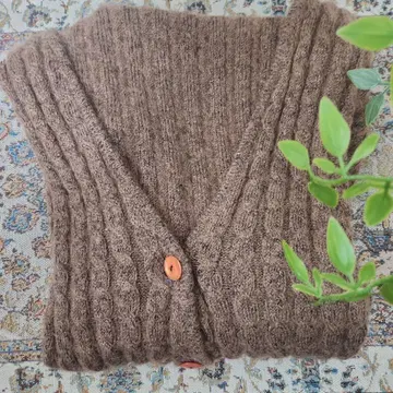 빈티지 구제 의류 니트 가디건 브라운