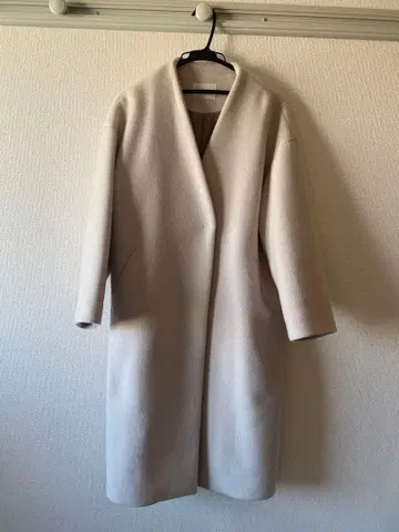 IENA 아이보리 울 혼방 롱 코트