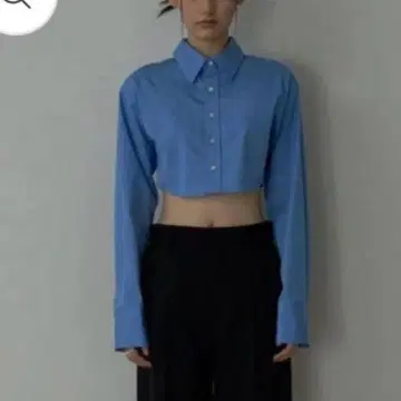 Huitrox / curve cropped shirt / blue