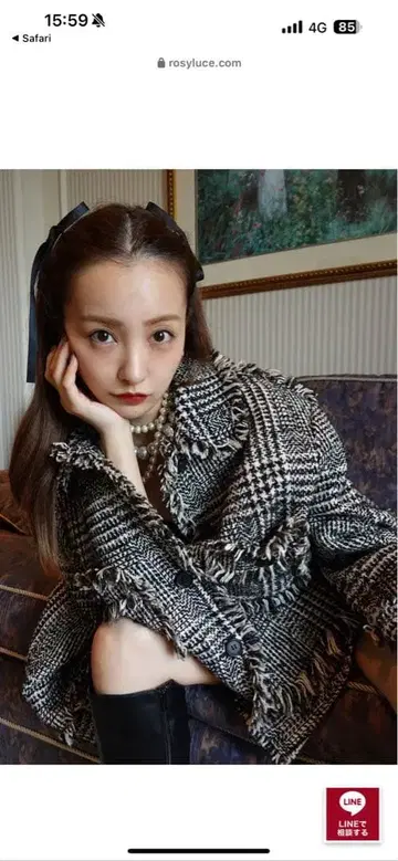 ROSYLUCE CHECK TWEED JACKET