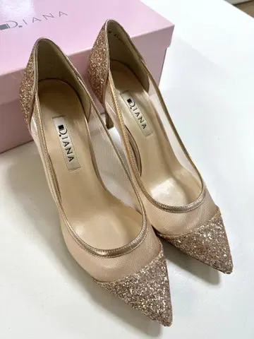 [ 새상품급 ] 다이애나 DIANA 시스루 펌프스 글리터 핑크 23.5