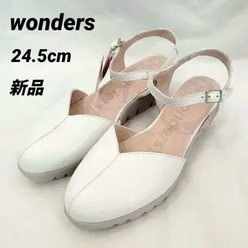 새상품 wonders 원더스 컴포트 샌들 가죽 화이트 24.5cm