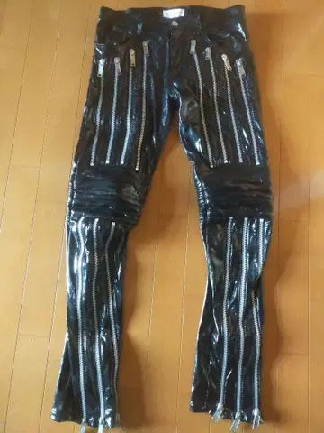 크리스찬 다다 에나멜 ZIP 바이커 팬츠